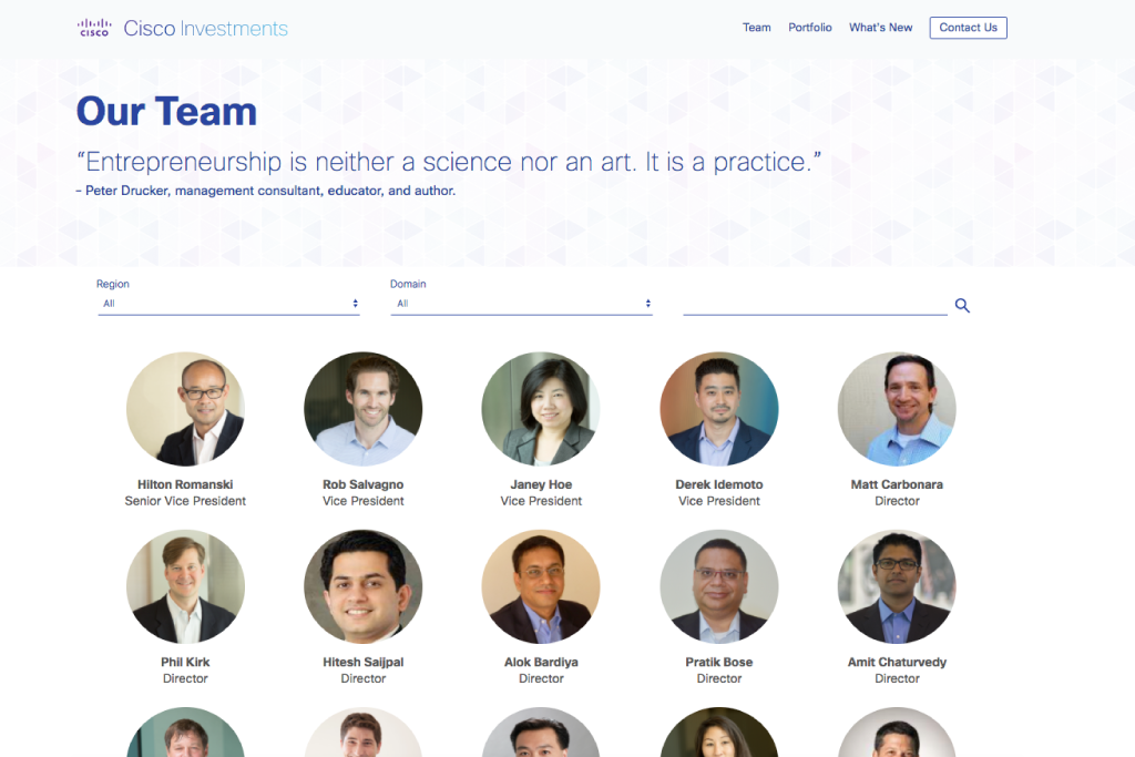 Cisco Investments - Team Page
